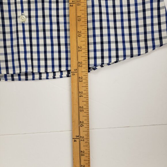 Lands End 2P Plaid 3/4 Roll Up Sleeve Women Top Shirt Petite Button Up Petite - Picture 10 of 11